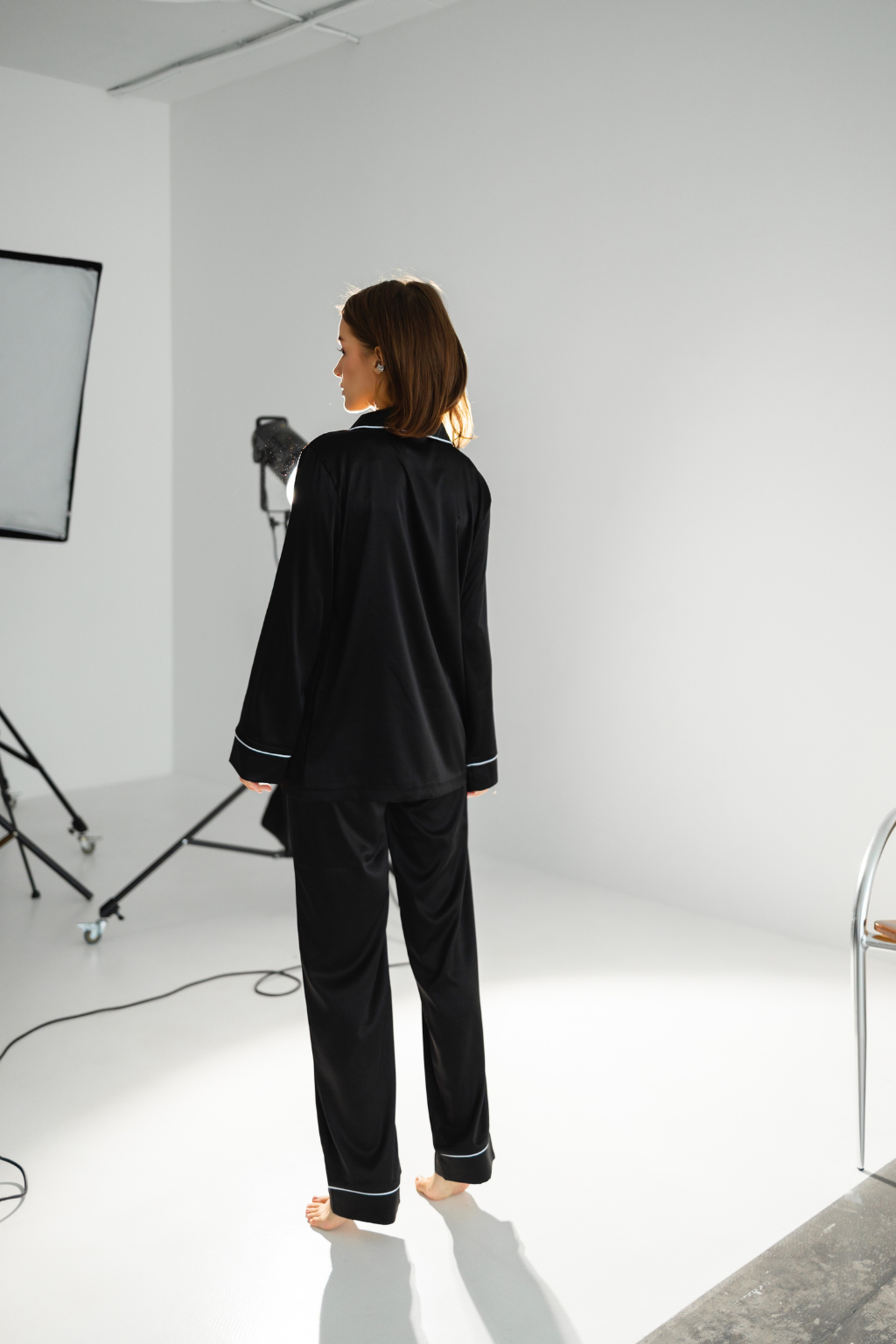 EFFORTLESS | Pajama Pants and Shirt • Black Anthracite